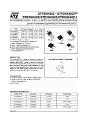 DataSheet STP3NK60ZFP pdf